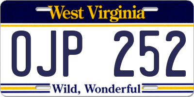 WV license plate OJP252