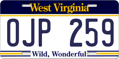WV license plate OJP259