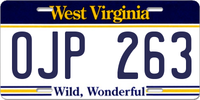 WV license plate OJP263