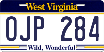 WV license plate OJP284