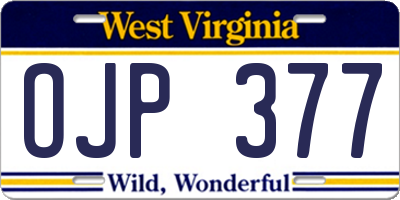 WV license plate OJP377