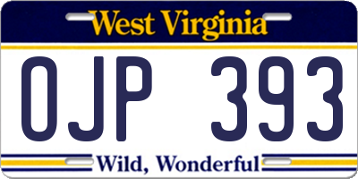 WV license plate OJP393