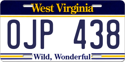 WV license plate OJP438