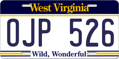 WV license plate OJP526