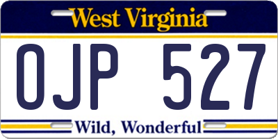 WV license plate OJP527