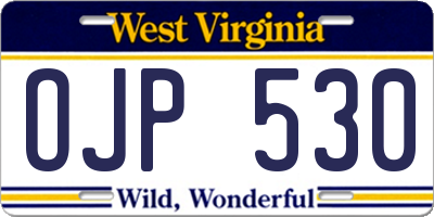 WV license plate OJP530