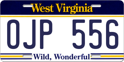WV license plate OJP556
