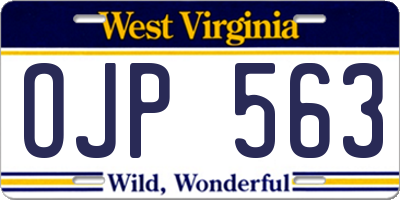WV license plate OJP563