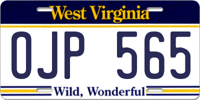 WV license plate OJP565