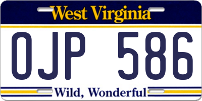 WV license plate OJP586