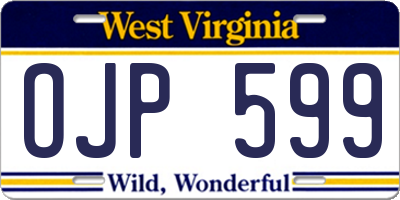 WV license plate OJP599