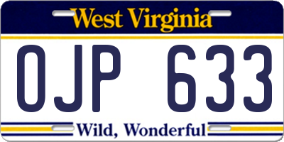 WV license plate OJP633