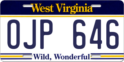 WV license plate OJP646