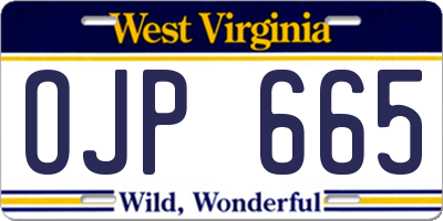 WV license plate OJP665