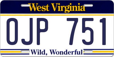 WV license plate OJP751