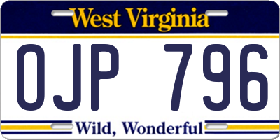 WV license plate OJP796