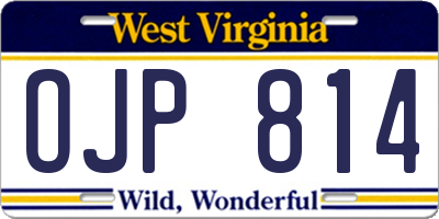 WV license plate OJP814
