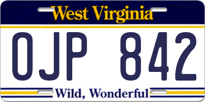 WV license plate OJP842