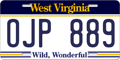 WV license plate OJP889