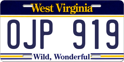 WV license plate OJP919