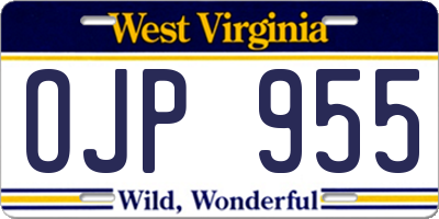 WV license plate OJP955