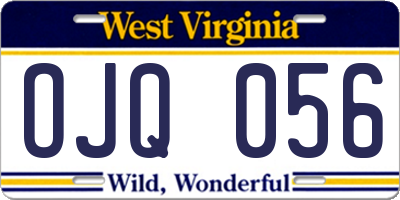 WV license plate OJQ056