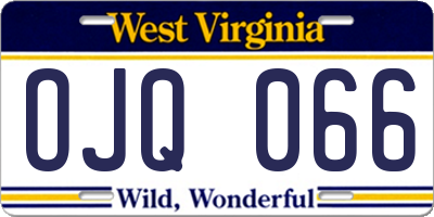 WV license plate OJQ066