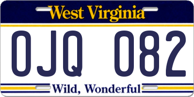 WV license plate OJQ082