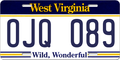 WV license plate OJQ089