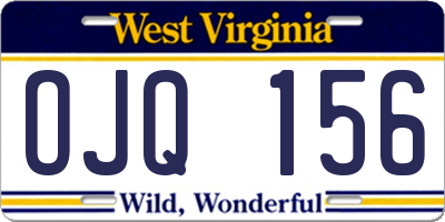 WV license plate OJQ156