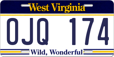 WV license plate OJQ174