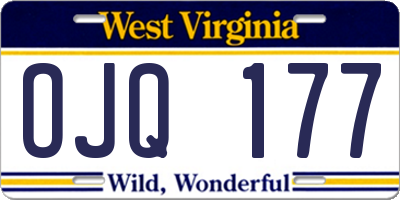 WV license plate OJQ177