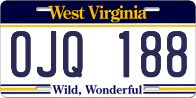 WV license plate OJQ188