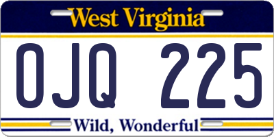 WV license plate OJQ225