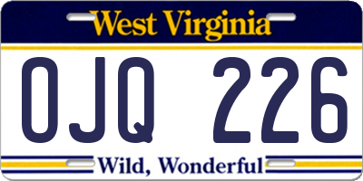 WV license plate OJQ226