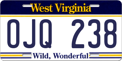WV license plate OJQ238