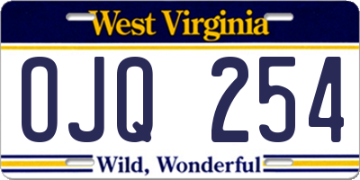 WV license plate OJQ254