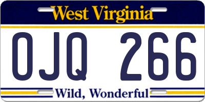 WV license plate OJQ266