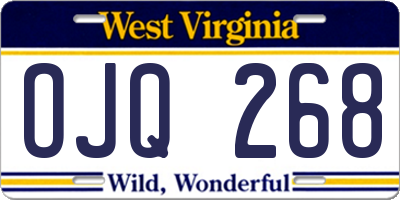 WV license plate OJQ268