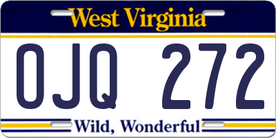 WV license plate OJQ272