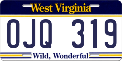 WV license plate OJQ319