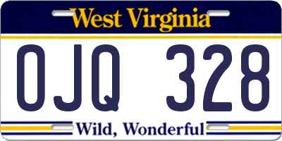 WV license plate OJQ328