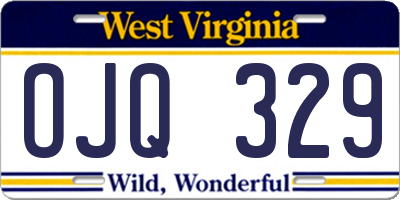 WV license plate OJQ329