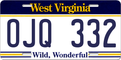 WV license plate OJQ332