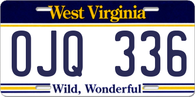WV license plate OJQ336