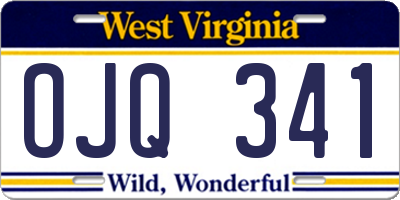WV license plate OJQ341