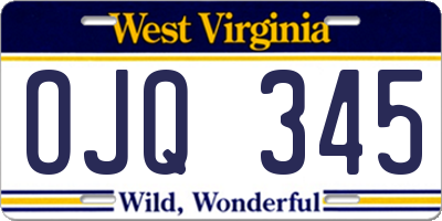 WV license plate OJQ345