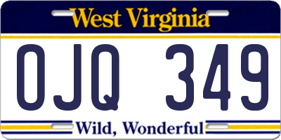 WV license plate OJQ349