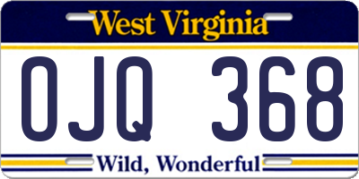 WV license plate OJQ368