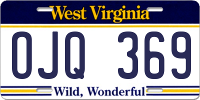 WV license plate OJQ369